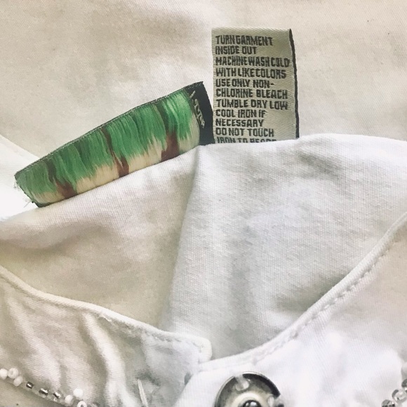 Palm Grove White Button-Up Jacket with Lace Trim - Picture 9 of 9